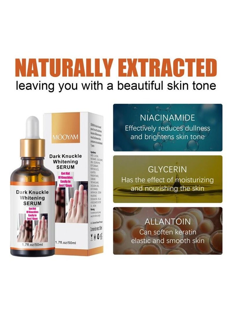 MOOYAM Dark Knuckle Whitening Serum 7 days Treatment for Dark Spots in Hand and Feet Knuckles Exfoliating Improves Dullness Powerful Whitening Effect for Men and Women 50ml  - Image 2