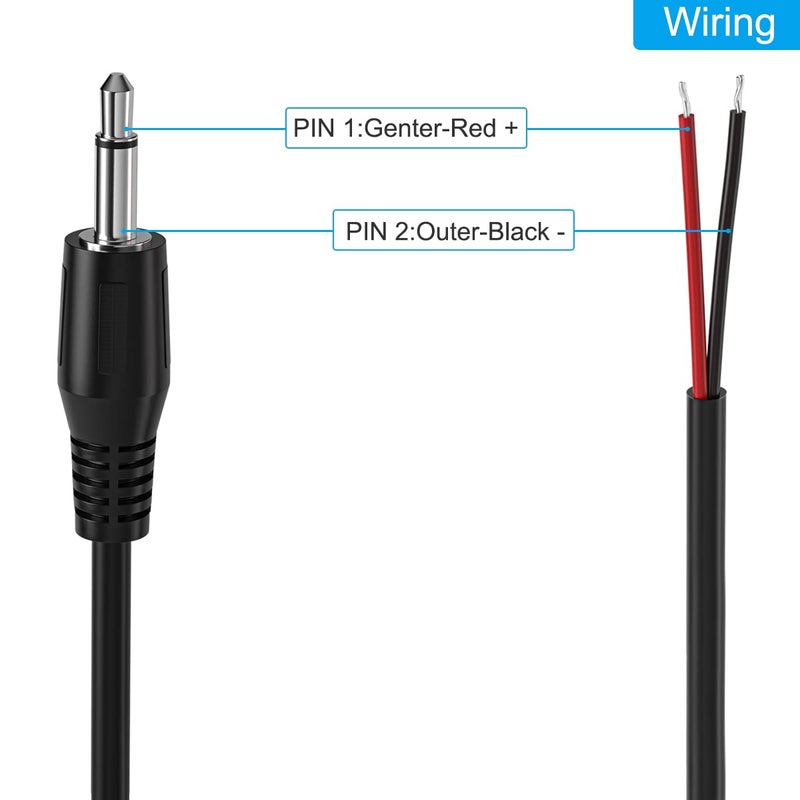 SIOCEN 2-Pack 6FT Replacement 3.5mm Male Jack to Bare Wire Open End TS 2 Pole Mono 1/8" 3.5mm Jack Plug Connector AUX Audio Cable for Scanner,Speaker PA horns,morse key, cooling fans, power amp Repair - Image 2