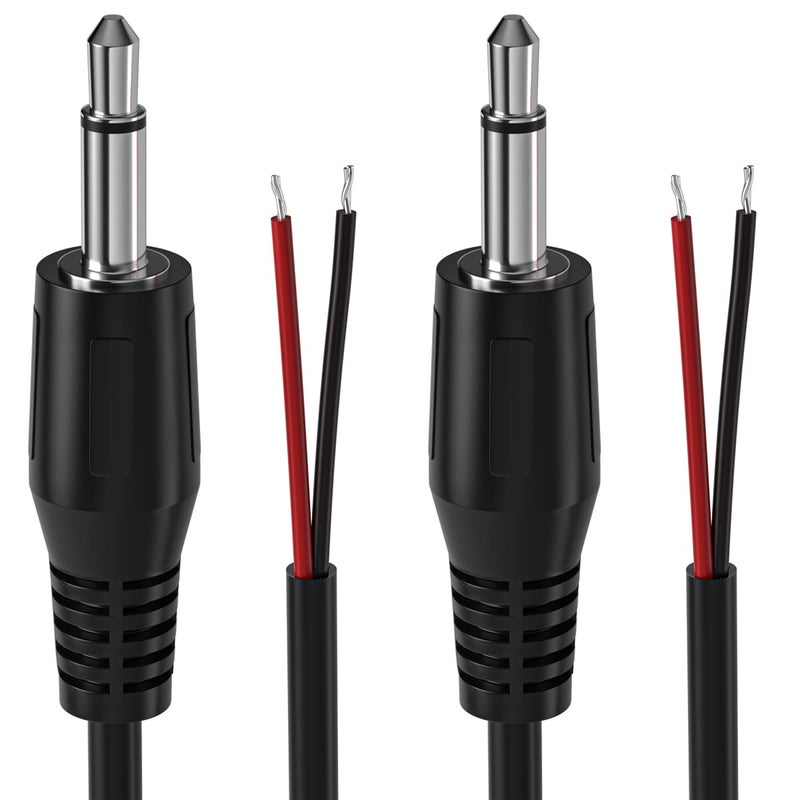 SIOCEN 2-Pack 6FT Replacement 3.5mm Male Jack to Bare Wire Open End TS 2 Pole Mono 1/8" 3.5mm Jack Plug Connector AUX Audio Cable for Scanner,Speaker PA horns,morse key, cooling fans, power amp Repair - Image 3