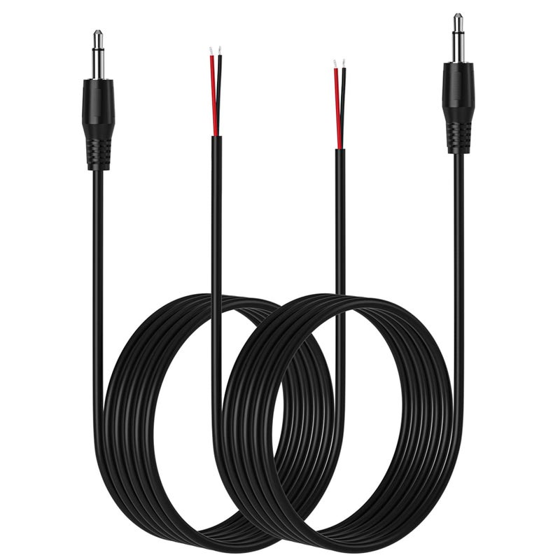 SIOCEN 2-Pack 6FT Replacement 3.5mm Male Jack to Bare Wire Open End TS 2 Pole Mono 1/8" 3.5mm Jack Plug Connector AUX Audio Cable for Scanner,Speaker PA horns,morse key, cooling fans, power amp Repair - Image 1