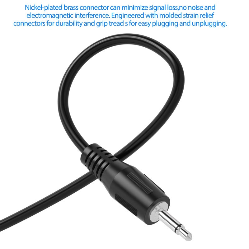 SIOCEN 2-Pack 6FT Replacement 3.5mm Male Jack to Bare Wire Open End TS 2 Pole Mono 1/8" 3.5mm Jack Plug Connector AUX Audio Cable for Scanner,Speaker PA horns,morse key, cooling fans, power amp Repair - Image 5