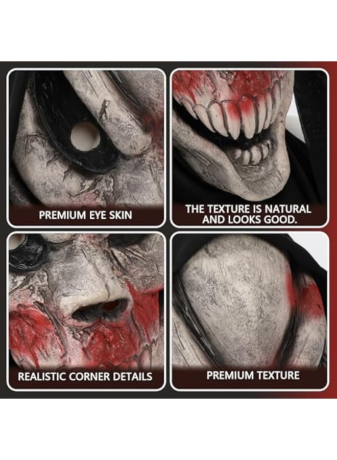 scream mask Halloween Horror Scary, Latex Masks Cosplay Costume Accessories Match with Fancy Dresses,Perfect Funny Gift for Circus or Carnival Themed Party Decoration Props - Image 4