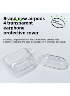 Generic For Apple Headset Airpods4 Wireless Bluetooth Headset Protective Cover TPU Transparent Headset Protective Cover Material-Color:Tpu Soft Shell + Pearlescent Bag + Lanyard-Applicable Models:Fourth Generation = 3: With Hanging Ears  - Image 2