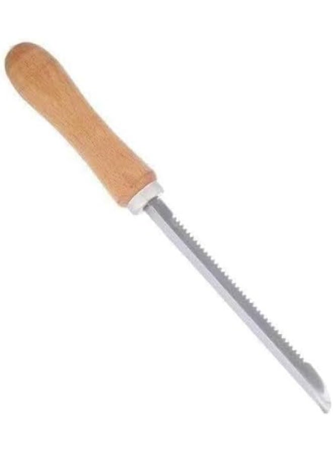 مقوار وأداة إزالة نوى الفواكه من الخشب والاستانلس ستيل المقاوم للصدأ، أداة مطبخ بمقبض خشبي 5 قطع - Image 2