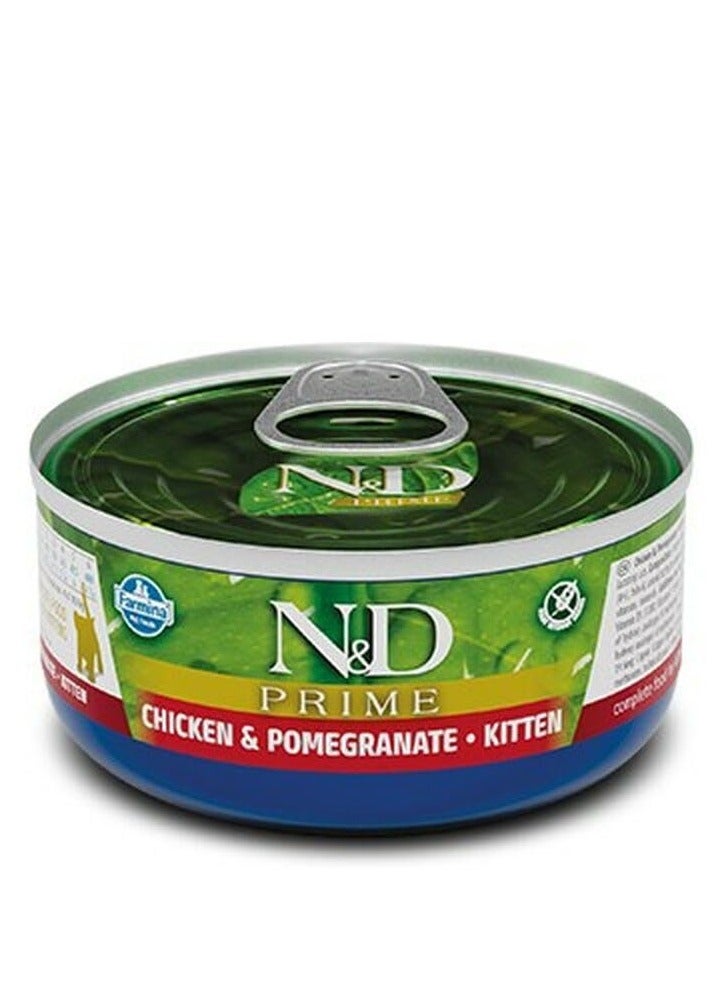 طعام رطب بالدجاج والرمان للقطط الصغيرة من فارمينا ان دي  -  70 جم