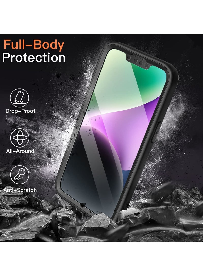 جي تيك جراب لهاتف iPhone 14 Plus واقي شاشة مدمج مضاد للخدش 360 درجة غطاء هاتف متين لكامل الجسم ظهر شفاف - Image 2