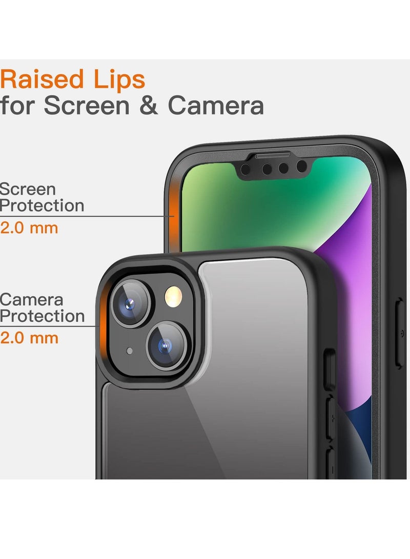 جي تيك جراب لهاتف iPhone 14 Plus واقي شاشة مدمج مضاد للخدش 360 درجة غطاء هاتف متين لكامل الجسم ظهر شفاف - Image 4