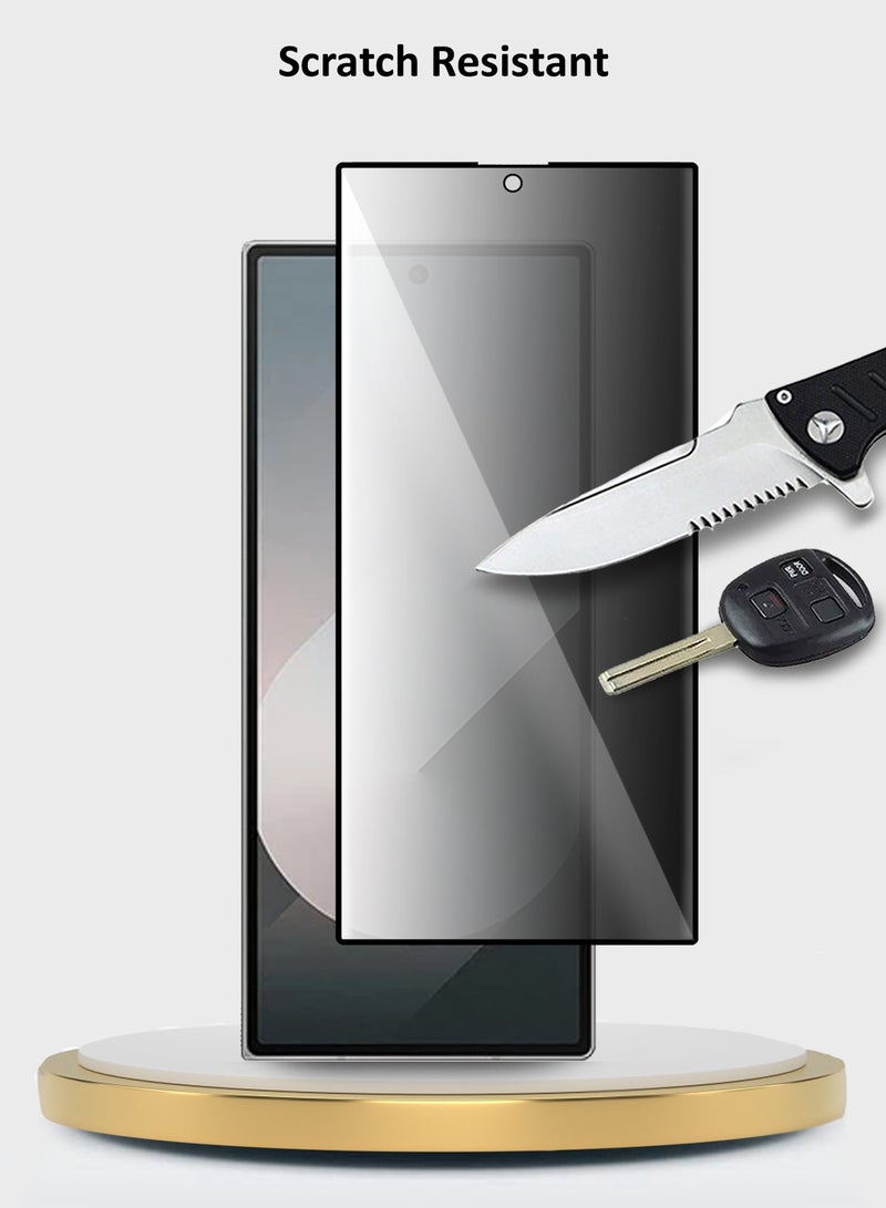 Wtech Samsung Galaxy Z Fold6 5G 2024 Premium E2E Privacy Full Glue Full Cover Tempered Glass Screen Protector (MSGECP) - Clear/Black - Image 3