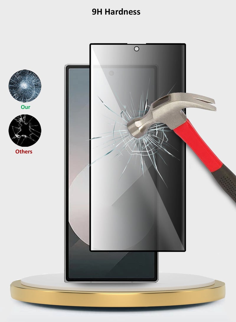 Wtech Samsung Galaxy Z Fold6 5G 2024 Premium E2E Privacy Full Glue Full Cover Tempered Glass Screen Protector (MSGECP) - Clear/Black - Image 4