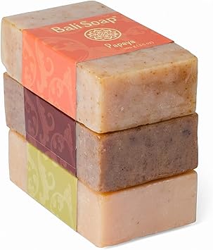 Bali Soap Natural Soap Bar Gift Set 3 pc Variety Pack Papaya Cinnamon Lemongrass Face or Body Soap Best for All Skin Types For Women Men Teens 35 Oz each - Image 3