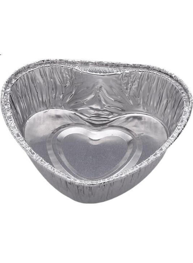 Faxilon Faxi Long, Aluminum Foil Bowls, 50 Pieces, Air Fryer And Oven Heart-Shaped Bowls, Cake, Shrimp, Steamed Cake, Baby Food Molds - Image 2