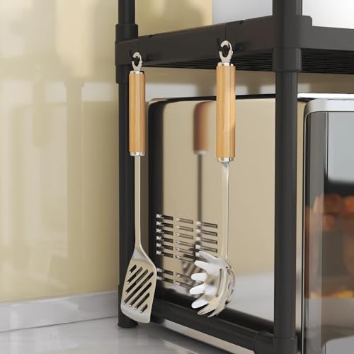 Olpad Expandable 3 Tier SS Kitchen Shelf Organizer Countertop Rack Space Saving Kitchen Free Standing Rack for Cosmetics, Stationary and Jars Organization Oven Stand Compact & Convenient (3 layer, Black) - Image 5
