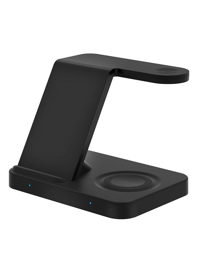 Generic - F15 Wireless Charger 3 in 1 Wireless Charging Station for Multiple Devices 15W Fast Charging Dock Stand Compatible with iOS Smartphone Smartwatch Series Earbuds - Image 1