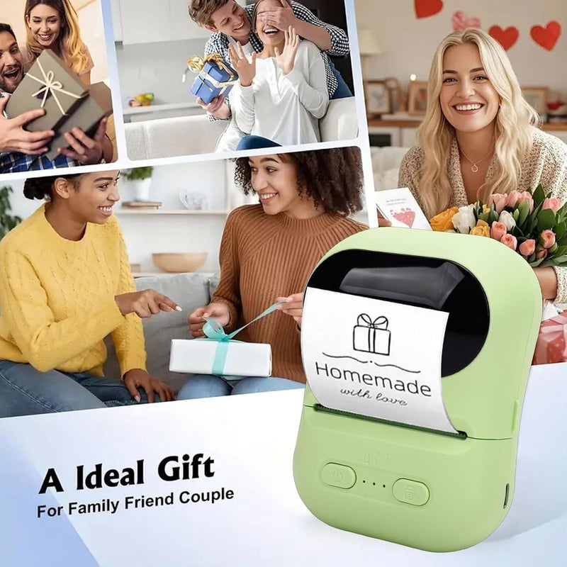 VBESTLIFE Mini Portable Thermal Printer Print Pod, Inkless Bluetooth Label Maker Machine for DIY Crafts, Journaling, Office & Home Use (Green) - Image 5