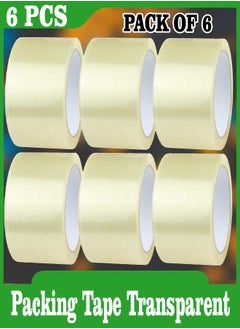 PRIMA Packing Tape Transparent Strong Adhesive 48mm 100 Yards 92 Meter Long Each Pack Of 6  - Image 1