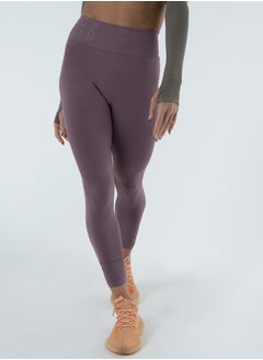 Bernessi Turkey Nylon Sports Leggings for Women High Waisted Ladies Workout Running Fitness Yoga Gym Pants with Tummy Control Textured Purple Figs  - Image 1