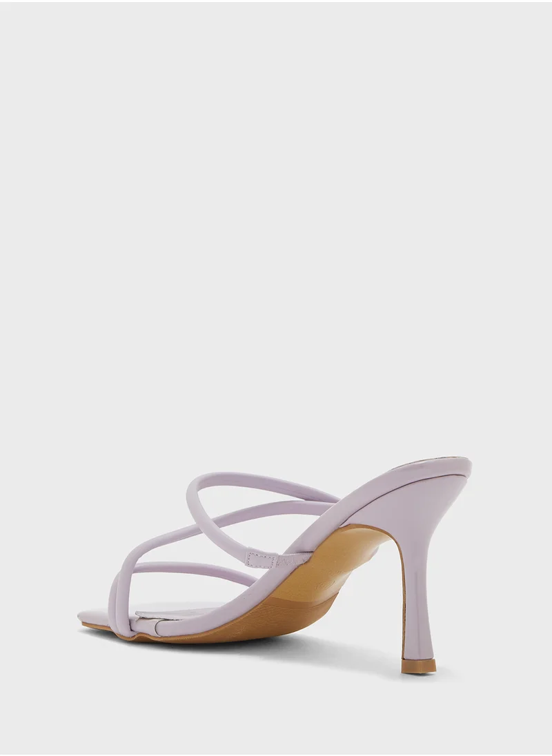 ELLA Strappy Square Toe Heel Sandal