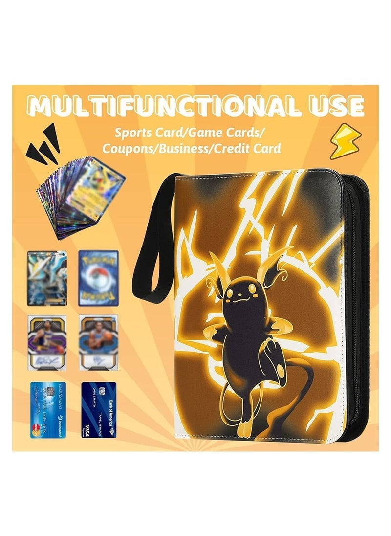 DMG TECH - Binder for Pokemon Cards with Sleeves, 4-Pocket Trading Card Binder,400 Pockets Card Collection Binder,Collector Card Binder Card Album for Boys Girls Toys Gift - Image 1
