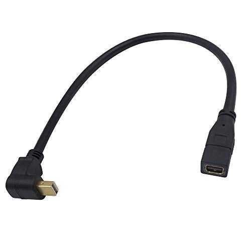 Duttek 4K 90 Degree Mini DisplayPort Cable 1FT/30cm, Down Angled Mini DisplayPort Extender Cable(Male to Female) for Computer Laptop - Image 1