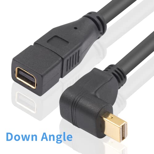 Duttek 4K 90 Degree Mini DisplayPort Cable 1FT/30cm, Down Angled Mini DisplayPort Extender Cable(Male to Female) for Computer Laptop - Image 2