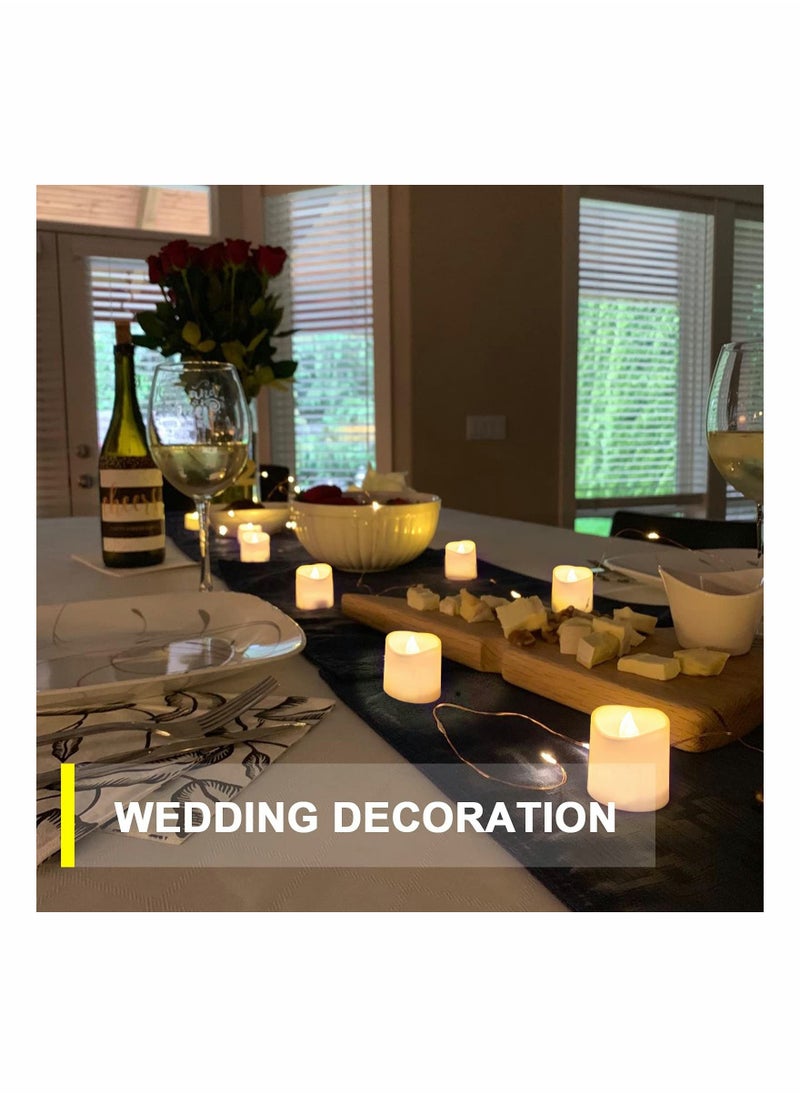 Y&D - Flameless LED Votive Candles, 12 Pcs Long Lasting Battery Operated Tea Light with Timers, 6 Hours On and 18 Off Cycle Automatically for Wedding, Table Decorations - Image 1