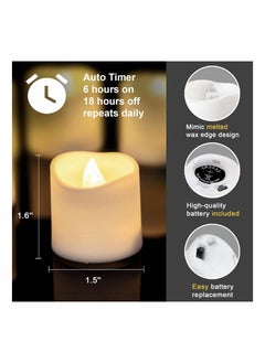 Y&D Flameless LED Votive Candles, 12 Pcs Long Lasting Battery Operated Tea Light with Timers, 6 Hours On and 18 Off Cycle Automatically for Wedding, Table Decorations  - Image 2
