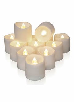 Y&D Flameless LED Votive Candles, 12 Pcs Long Lasting Battery Operated Tea Light with Timers, 6 Hours On and 18 Off Cycle Automatically for Wedding, Table Decorations  - Image 1