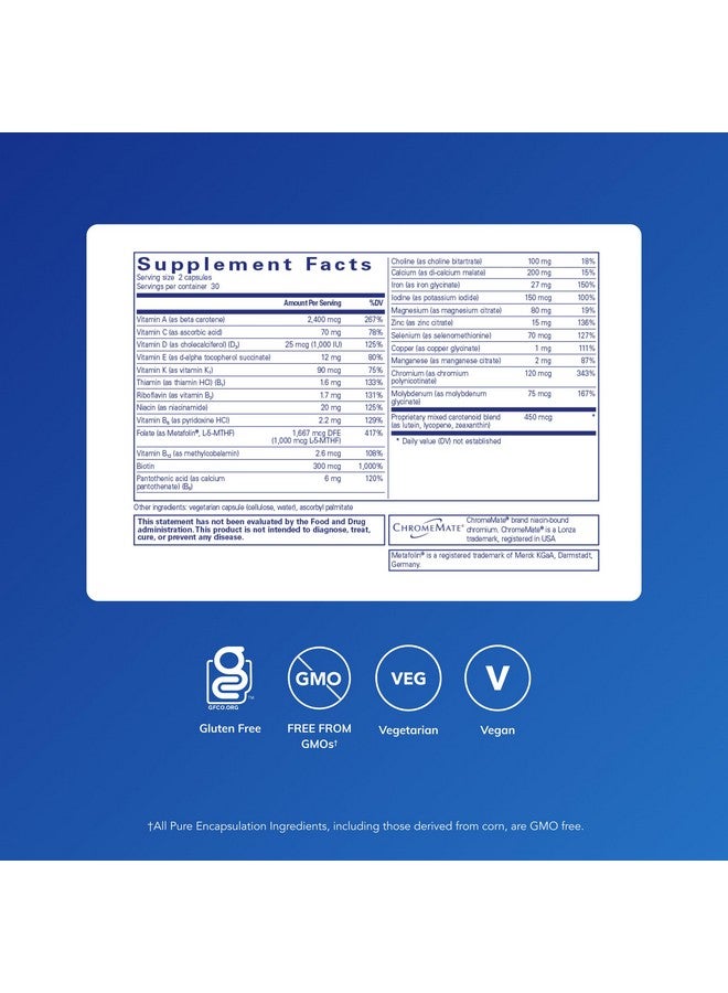 Pure Encapsulations Women's Nutrients - Multivitamin/Mineral Complex for Women* - 60 Capsules - Image 2