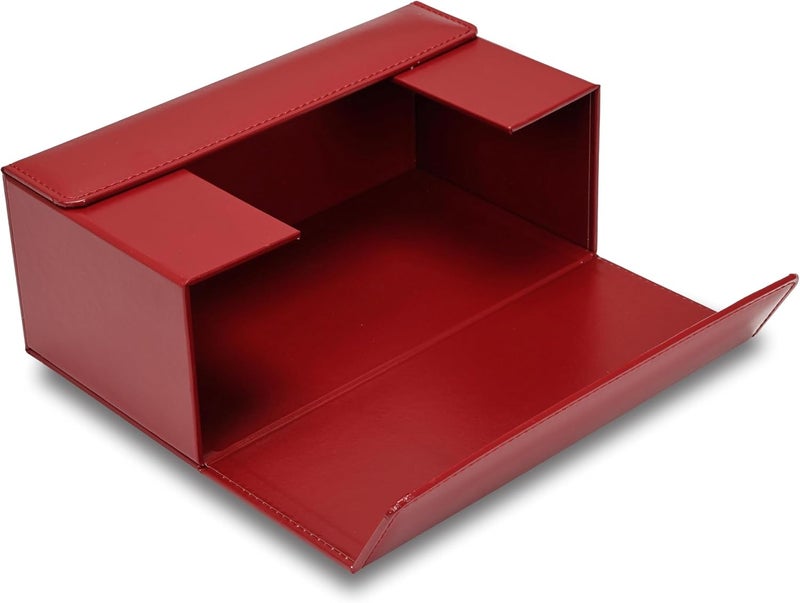 FIS Rectangular Tissue Box Holder - Maroon, Magnetic Bifold Lid, Vinyl, 250x99x132.4mm - Image 4