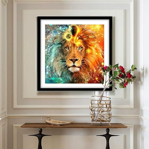 RANUR Golden Lion Diamond Painting Kits for Adults and Kids Create Dazzling Full Drill by Numbers Kits with Shiny 5D Rhinestones DIY Arts Craft for Home Wall Decor 40x40 cm - Image 3