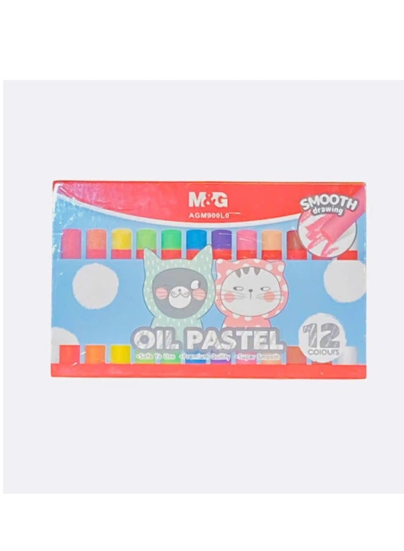 M&G M&G Chenguang So Many Cats Oil Pastel Set of 12 Color For drawing - No:AGM900L0 - Image 2