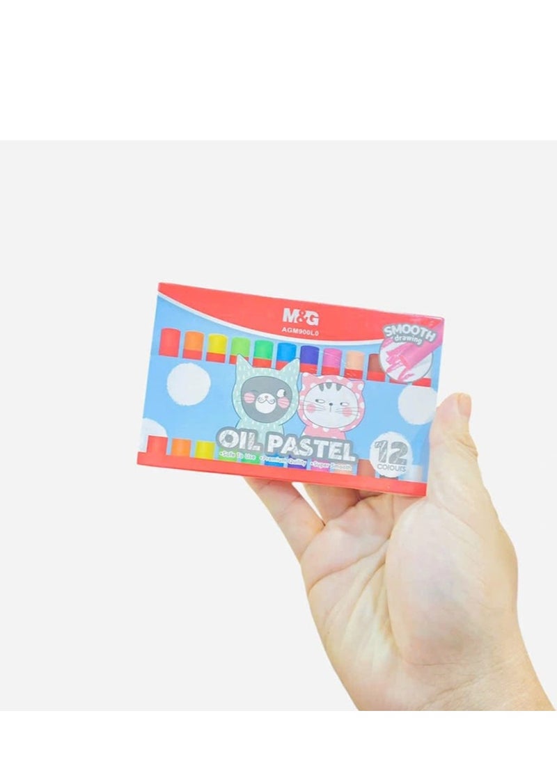M&G M&G Chenguang So Many Cats Oil Pastel Set of 12 Color For drawing - No:AGM900L0 - Image 4