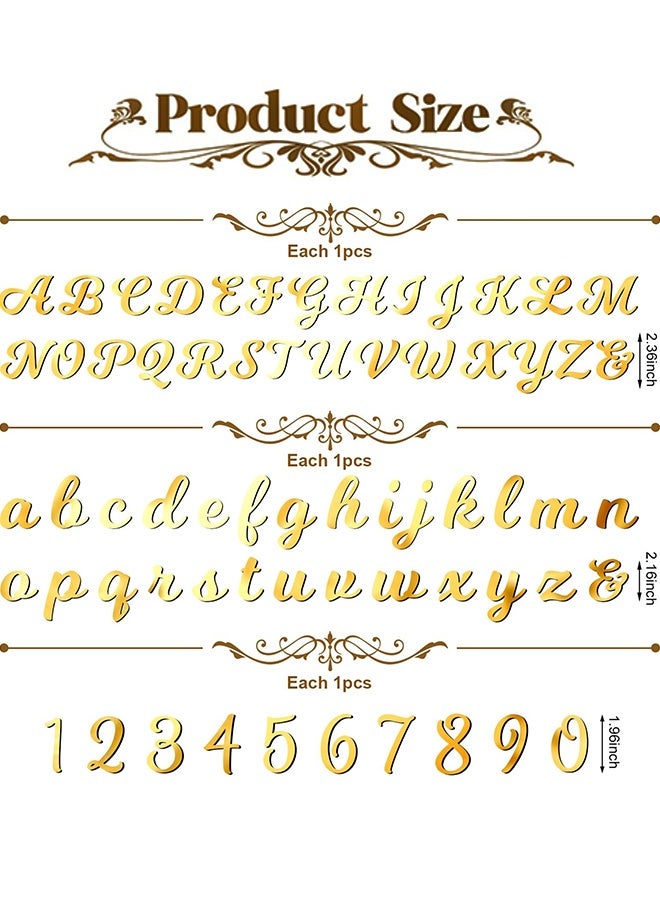 64 Pcs Acrylic Alphabet Number Cake Topper Gold Personalized Custom Cupcake Toppers with Number 0-9 Alphabet A-Z Acrylic Cake Letters for Wedding Cake Decorations Baby Shower Birthday Party Supplies - Image 5