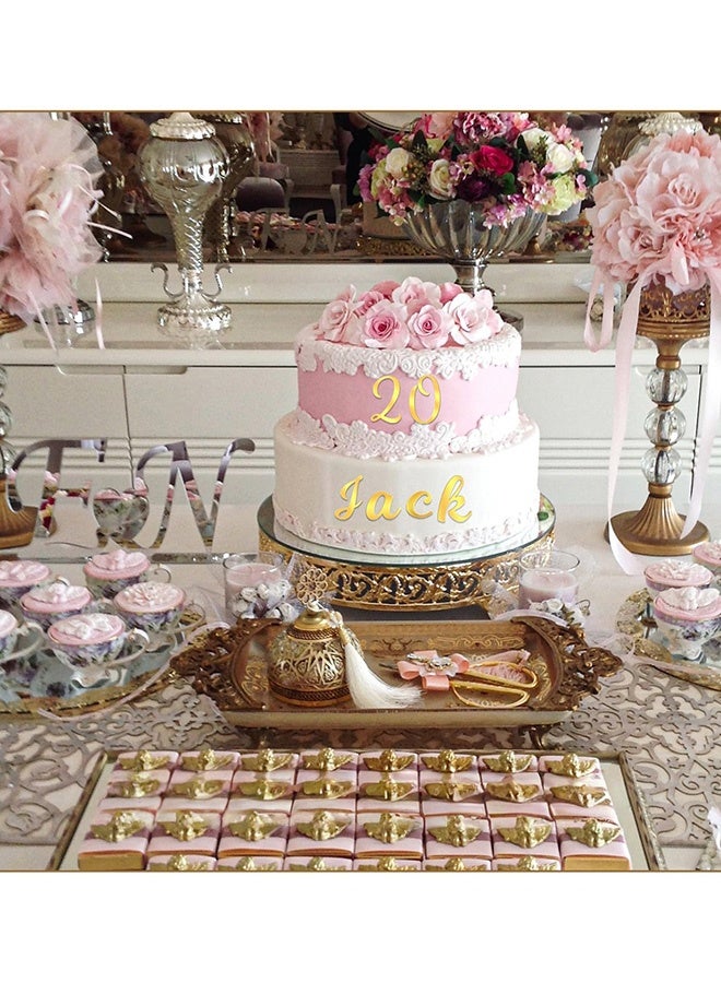 64 Pcs Acrylic Alphabet Number Cake Topper Gold Personalized Custom Cupcake Toppers with Number 0-9 Alphabet A-Z Acrylic Cake Letters for Wedding Cake Decorations Baby Shower Birthday Party Supplies - Image 3