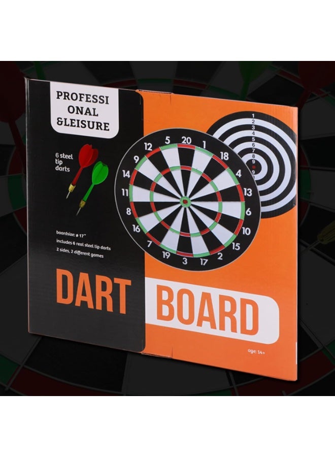 ClickBazar Double-Sided Sisal Dartboard Set with 6 Steel Tip Darts – Family & Party Dart Game - Image 3