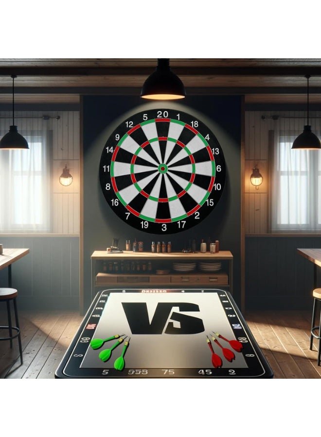 ClickBazar Double-Sided Sisal Dartboard Set with 6 Steel Tip Darts – Family & Party Dart Game - Image 4