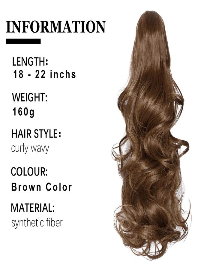 Sankrityayan Women Ponytail Hair Extension 18 To 22 Inch Step Cutting Curly Light Brown Mix Hair clature for Women Party/Halloween/Christmas (Step Cutting Ponytail) - Image 3