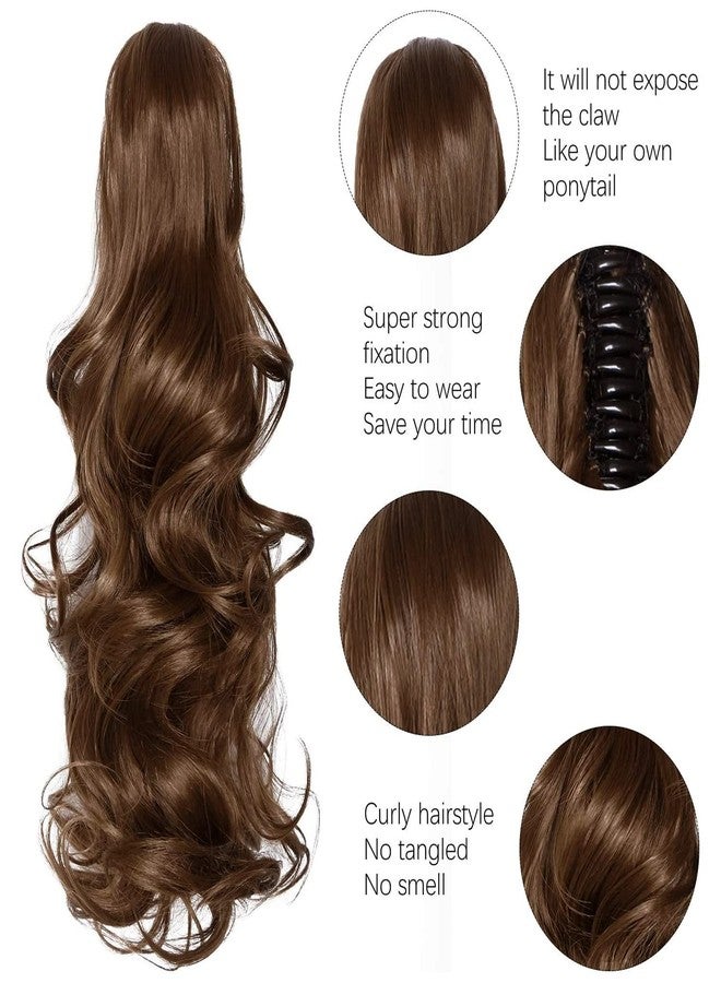 Sankrityayan Women Ponytail Hair Extension 18 To 22 Inch Step Cutting Curly Light Brown Mix Hair clature for Women Party/Halloween/Christmas (Step Cutting Ponytail) - Image 2