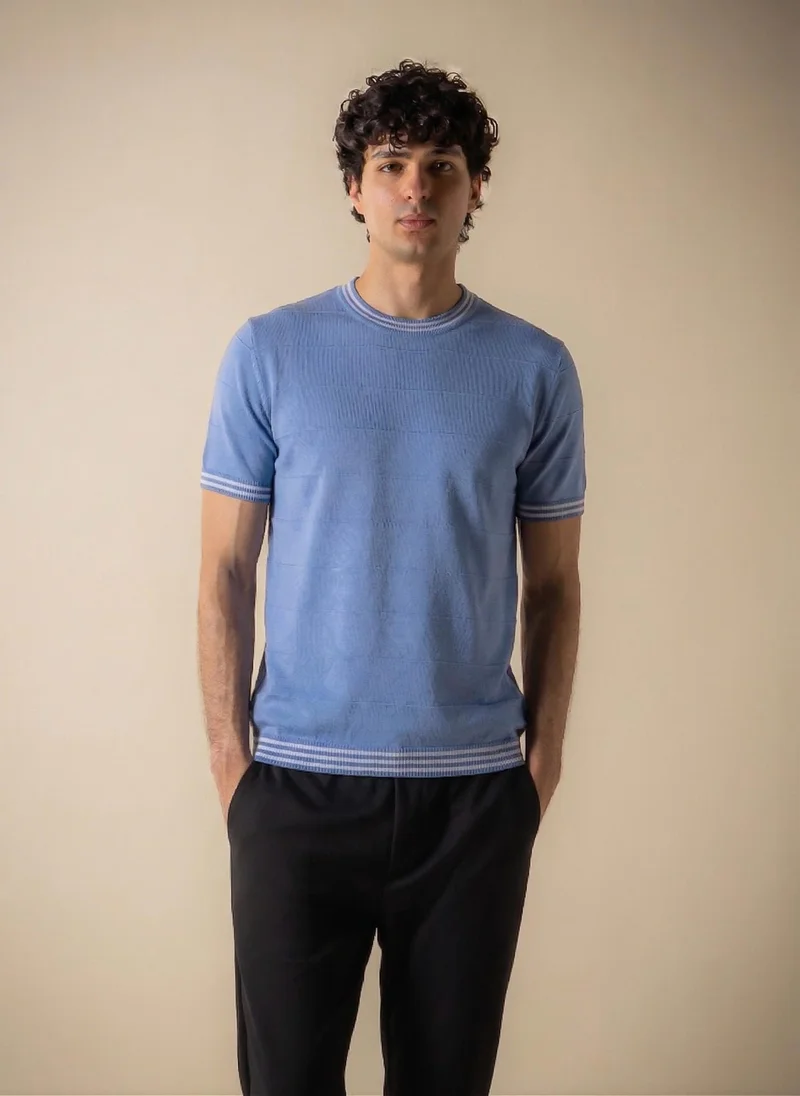 شايبس CONTRAST RIB KNIT SLIM T-SHIRT