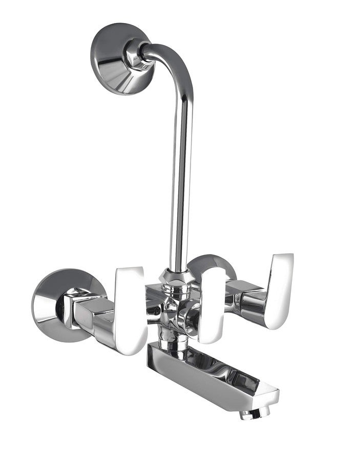 10X Brass Wall Mixer 2 IN 1 For Bathroom WM- 7766 with Provision for Overhead Shower with Long Bend Pipe Chrome Finish