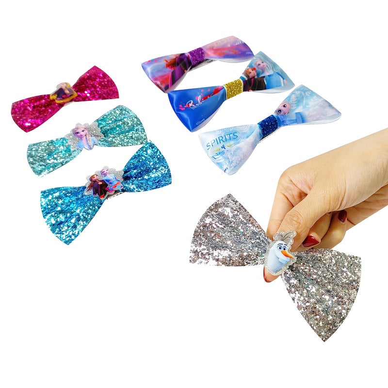 Luv Her Disney Frozen 2 Girls 7 pcs Small Bow Bundle, Hair Bows for Girls - Ages 3+ - Image 2