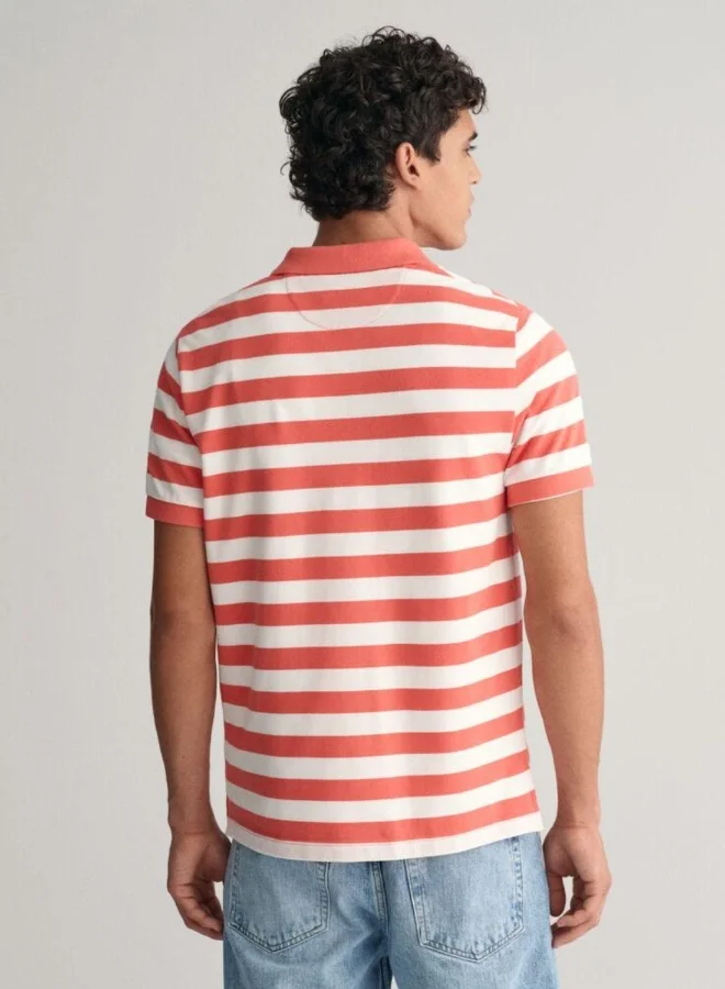 غانت Gant Wide Striped Piqué Polo Shirt