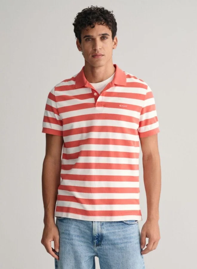 غانت Gant Wide Striped Piqué Polo Shirt