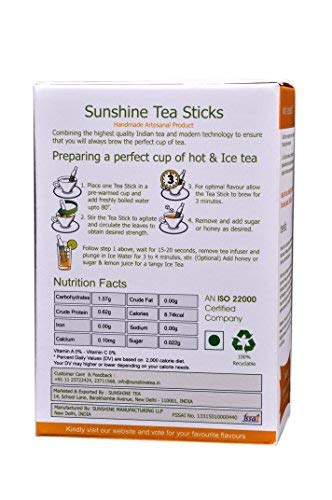 Sunshine Tea 1 Stick of Each Flavour Variety- Pack 15 Tea Sticks - Image 3