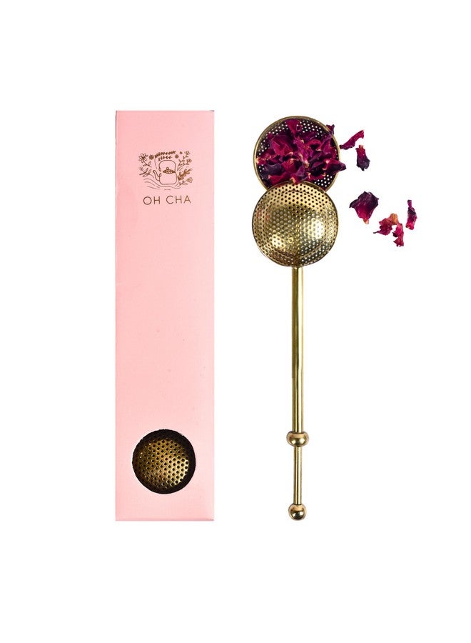 OH CHA - مصفاة شاي من النحاس، على شكل كرة | خالية من BPA، متينة | تستخدم كمصفاة للشاي الأخضر، الشاي الأسود، فلتر | مصفاة شاي للاستخدام اليومي | 18 سم - Image 1