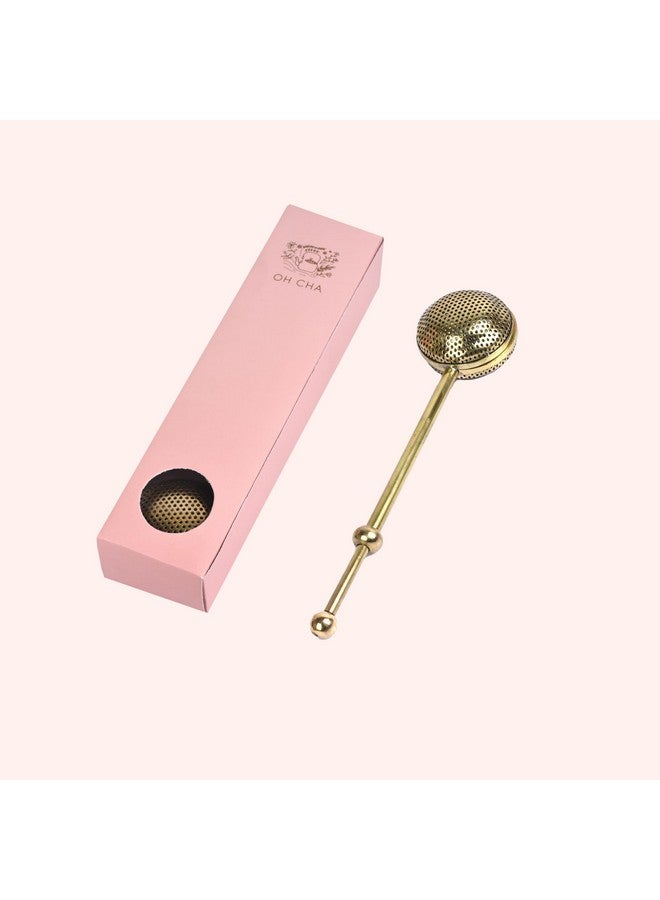 OH CHA - مصفاة شاي من النحاس، على شكل كرة | خالية من BPA، متينة | تستخدم كمصفاة للشاي الأخضر، الشاي الأسود، فلتر | مصفاة شاي للاستخدام اليومي | 18 سم - Image 2