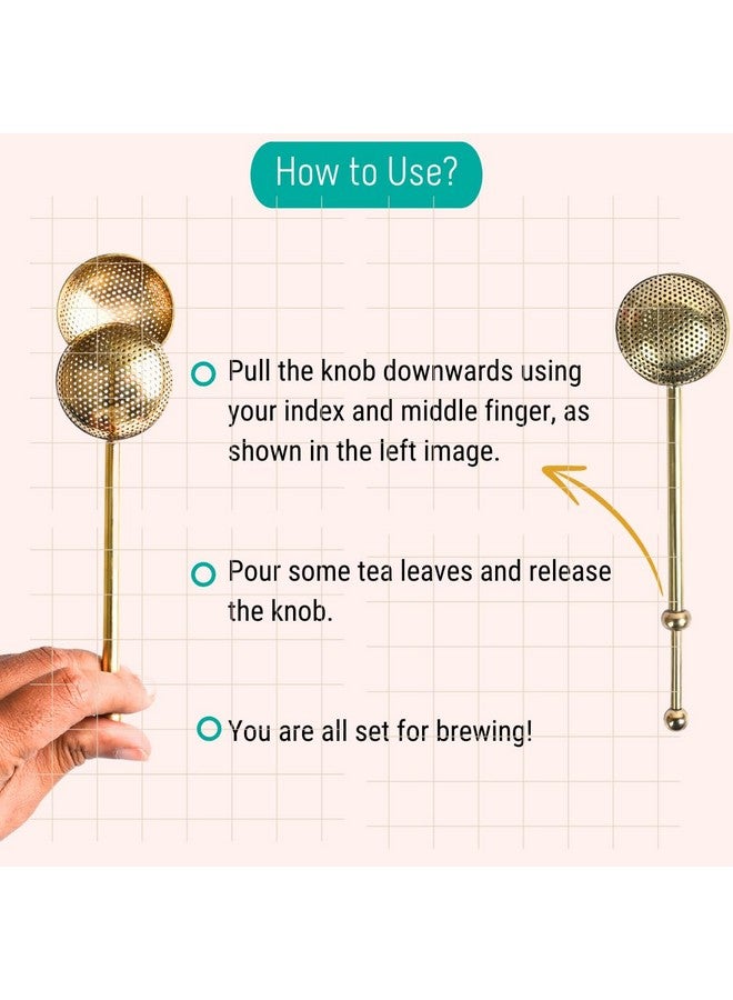 OH CHA - مصفاة شاي من النحاس، على شكل كرة | خالية من BPA، متينة | تستخدم كمصفاة للشاي الأخضر، الشاي الأسود، فلتر | مصفاة شاي للاستخدام اليومي | 18 سم - Image 5