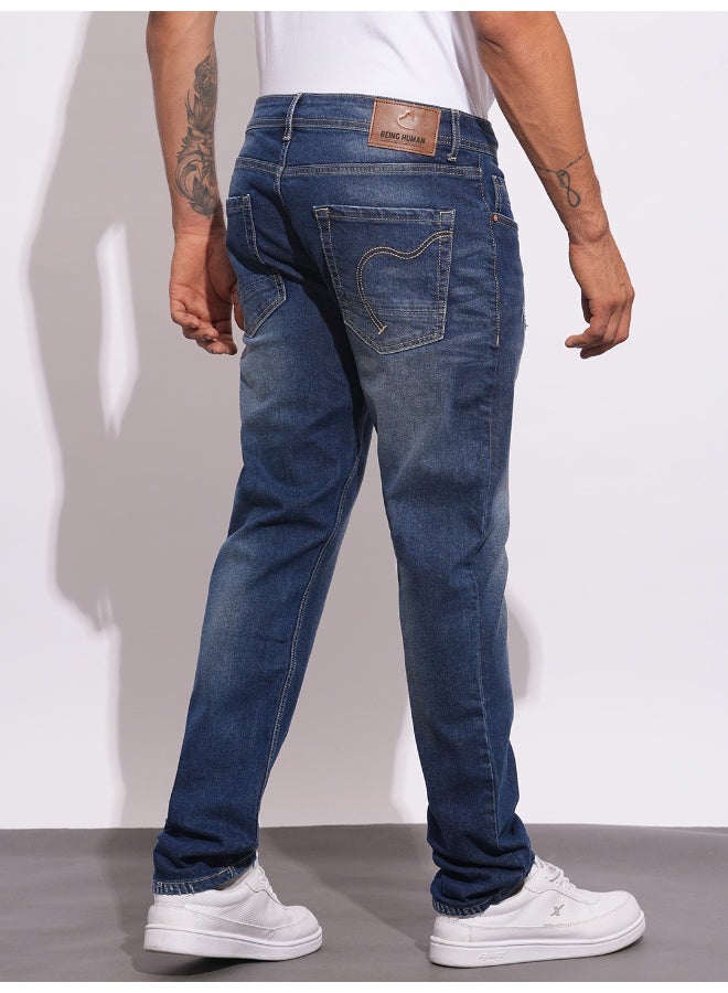 Being Human جينز رجالي بلون داكن بتصميم مضاد للملاءمة - Image 3