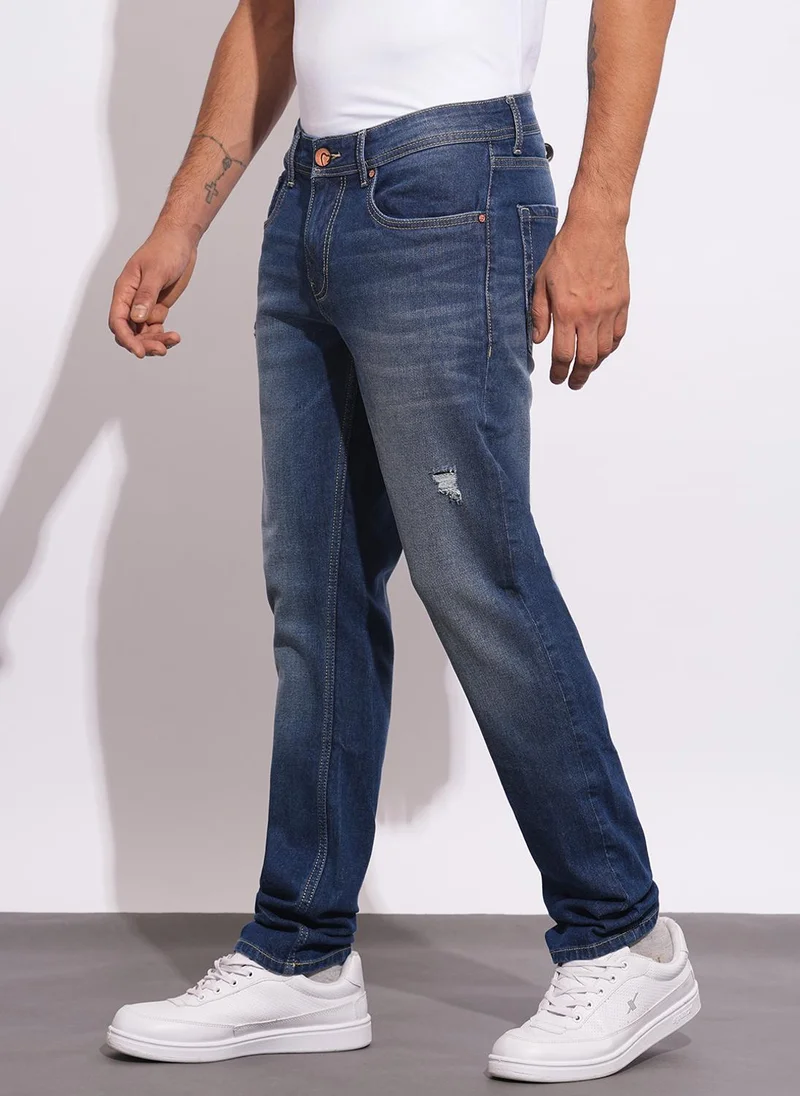 Being Human DK.TONE Men Classic Low Distress Light Fade Stretchable Jeans for Men | Best Price UAE