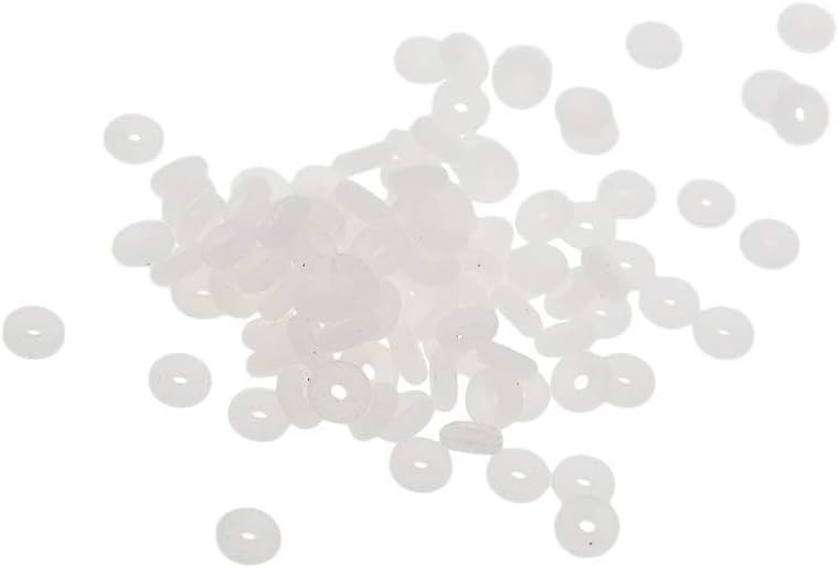 klarako 100 Pcs Silicone Rubber Stoppers Ring Bead Charms Bracelets Compatible for Use Alone Or With Clip Lock Spacer Charm  Clear - Image 3